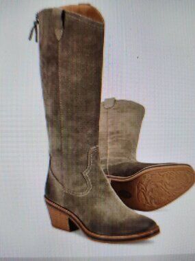 Aqua Sofft Suede Leather "Shelby" boots. NIB. size 6. Dark Taupe/Grey.